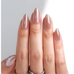 BTArtbox Press On Nails Glazed  chocolate  Almond - Almond Nails medium lenght